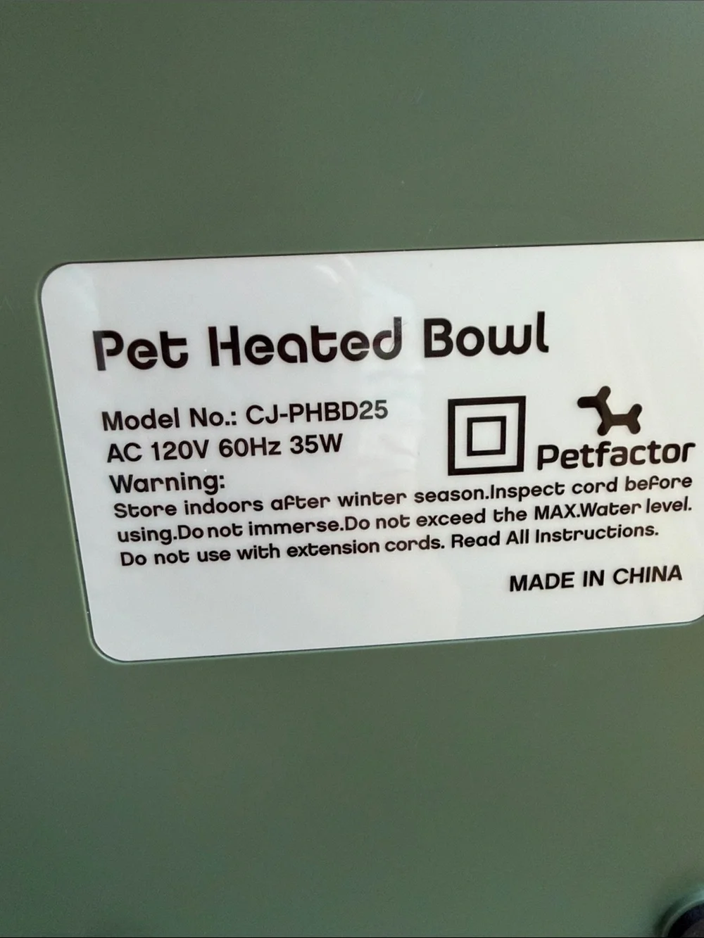 Petfactor never used